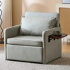 Adult 3-in-1 Convertible Sleeper Chair - Pull-out Sofa Bed with USB & Type-C Charging Tray for Living Room - 2 of 4