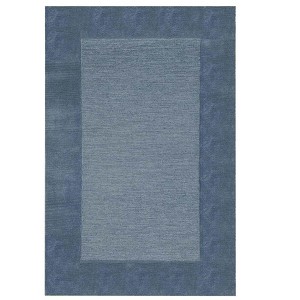 Plow & Hearth 2' x 4' Madrid Banded Rectangular Hearth Rug, in Blue - 1 of 4
