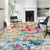 Area Rug for Living Room, Vintage Abstract Washable Rug with Non-Slip Backing, Soft Living Room and Bedroom Carpet - 2 of 4