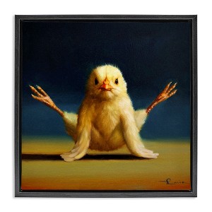 Stupell Industries Yoga Chicks Exercise Pose Floating Frame Canvas Art, Black, 18" x 18" - 1 of 4