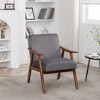 VYNXARIA Velvet Accent Chair - Classic Mid-Century Modern Design in Grey - 2 of 4