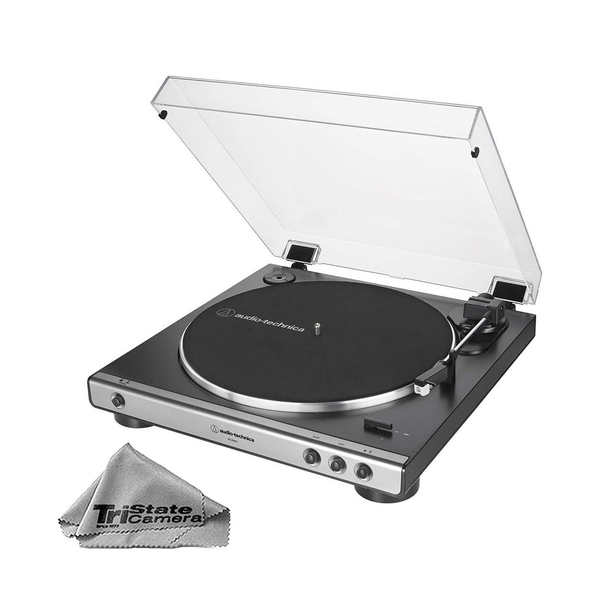Audio-Technica AT-LP60X-GM Stereo Turntable (Gunmetal & Black) w/ Microfiber Cloth