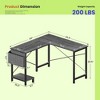 TUYOHW 50" L-Shaped Computer Desk with Side Storage Bag,Corner Desks with CPU Stand& Metal Frame,Gaming Desk for Home Office Dorm Studying Room - 3 of 4