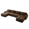 AENKYO 153-Inch Square Cloud Couch Modular Sectional Sofa with Two Ottomans, No Assembly Required - Ergonomic Floor Lounge for Living Room - Camel - 4 of 4