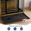 Wood Dog Crate Furniture with 3 Doors & Wheels, Indoor Dog Cage Kennel with Removable Tray for Small Medium Dogs - 4 of 4