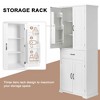 MAYEERTY Bathroom Cabinet Doors Drawer Multiple Storage Adjustable Shelf White - 3 of 4