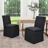 KINWELL 21"W Performance Fabric Dining Chair with Casters (Set of 2) - 2 of 4