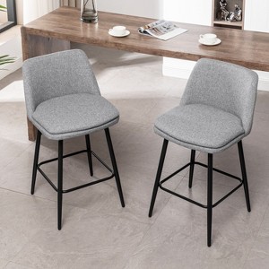 NicBex 25.6" Swivel Bar Stools Set of 2,Counter Height Bar Stools with Backrest,Bar Chairs with Metal Legs,Barstools for Island,Pub - 1 of 4