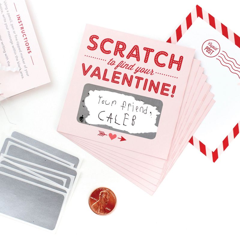 18ct Scratch-off Valentines Cards Pink, 5 of 8