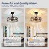 18" Industrial Cage Ceiling Fan, Rope and Gold Accents, 6-Speed,for Living Room, Dining, Cafe, or Vacation Home - 4 of 4