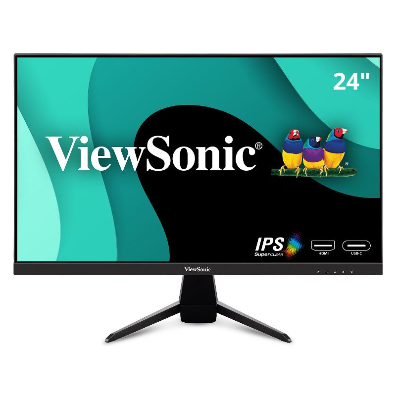 ViewSonic VX2467U 24 Inch 1080p Monitor with 65W USB C, Ultra-Thin Bezels, HDMI, and VGA input, 1 of 9