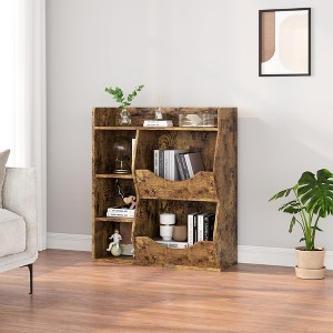 5-Cubby Kids Bookshelf & Playful Bookcase for Boys and Girls, Toy Storage Organizer for Books and Toys - 1 of 4