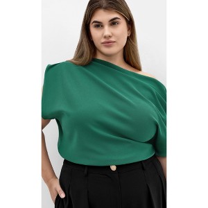 Women's Plus Size Imani Off Shoulder Top - jade | CITY CHIC - 1 of 4