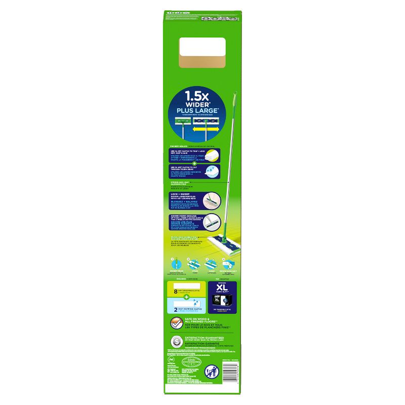 Swiffer Sweeper Dry + Wet XL Sweeping Kit (1 Sweeper, 8 Dry Cloths, 2 Wet Cloths), 3 of 12
