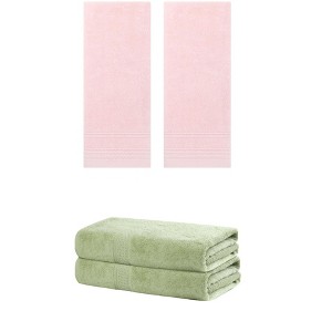 REGALWOVEN Cotton Absorbent Soft Bath Hand Cloths Towels 2 Piece Sets - 1 of 4