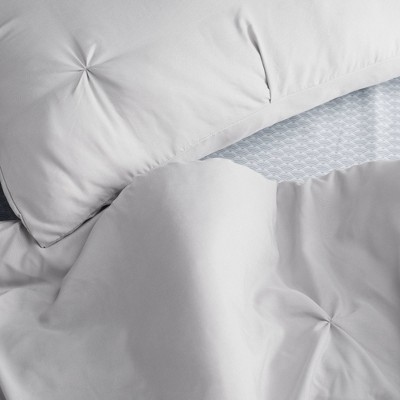 Full Gray Microfiber Reversible Bed in a Bag Set