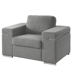 NicBex Woven Accent Chair,Upholstered Living Room Chairs with Removable Backrest and Steel Legs,Cozy Armchair,Accent Chairs for Living Room - 1 of 4