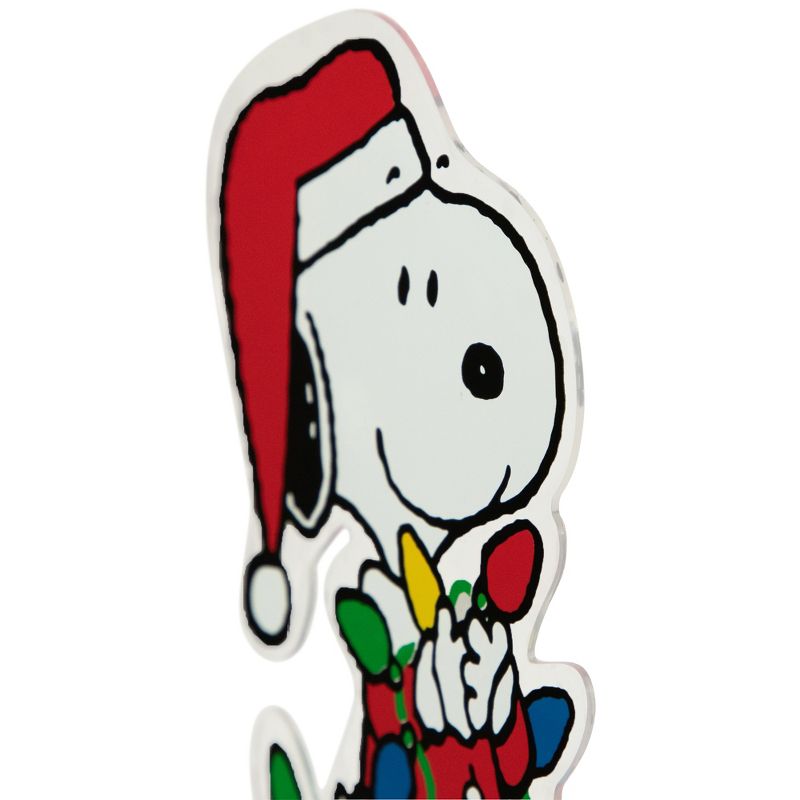 Northlight Peanuts Snoopy Gathers the Lights Double Sided Christmas Window Cling Decoration, 4 of 7