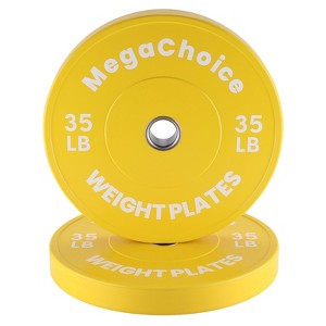 Rubber Bumper Weight Plates 10 LB 15 LB 25 LB 35 LB 45 LB 55 LB- 2 Inch Pairs Barbell Plates for Home Gym Strength Training - 1 of 4