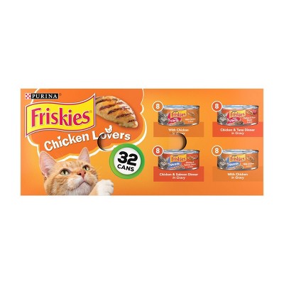 Purina Friskies Prime Filets & Shreds with Tuna, Chicken, Salmon and Seafood Lover Wet Cat Food - 5.5oz/32ct Variety Pack