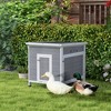 PawHut Duck Coop, Wooden Duck House with Openable Roof, Removable Floor, Double Doors, Ramp, for Ducks, Geese, Rabbits, Chickens - 3 of 4