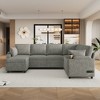 Whisen 109.9" Sectional Sofa Versatile Sofa Bed Sofa Sleeper U-shaped Sofa with Ample Storage Space - 2 of 4