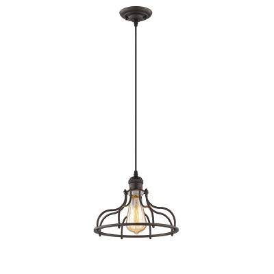 Transitional 10" Oil-Rubbed Bronze Steel Mini Pendant Light