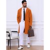 Lars Amadeus Men's Winter Single-Breasted Notched Lapel Long Overcoat - 4 of 4