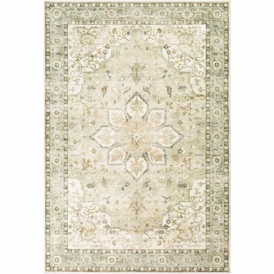 Mark & Day Heiereind 7'6"x9'6" Rectangle Woven Indoor Area Rugs Cream: Traditional Medallion, Stain-Resistant, Indoor Use