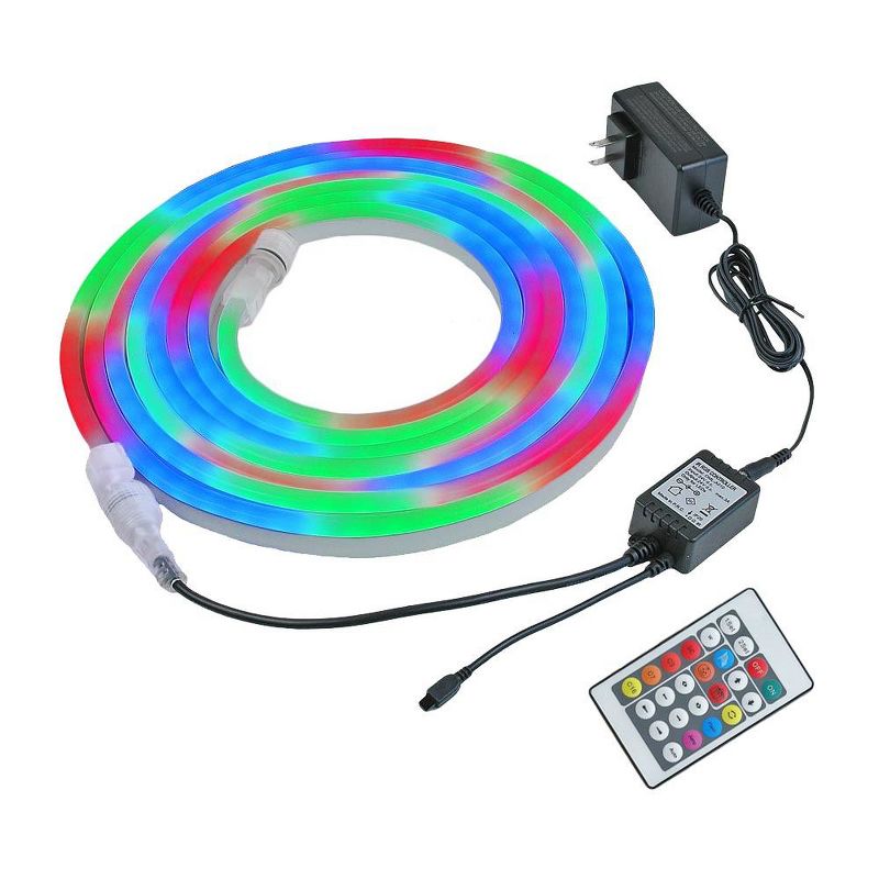 Novelty Lights RGBW Color Changing Mini Neon Flex Rope Light Kit, 16.4 Feet, 1 of 6