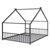 Full Size House Bed, Metal Floor Bed Frame With Roof, House Shape Bed With Metal Slats Support For Teens Kids Boys Girls, No Box Spring Needed - 4 of 4