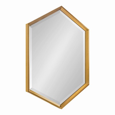 22" x 31" Calder Hexagon Wall Mirror Gold - Kate & Laurel All Things Decor