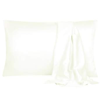 PiccoCasa Silky Satin Soft Breathable Envelope Closure Pillowcases 2 Pcs