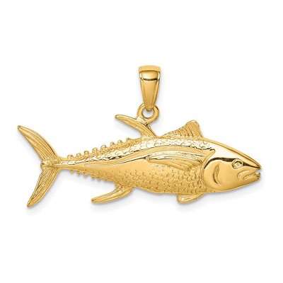 Black Bow Jewelry 14k Yellow Gold Yellowfin Tuna Pendant