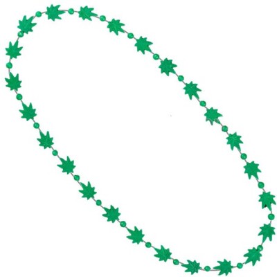 Magic Matt’s Brilliant Blinkys Pot Leaf Bead Necklaces Green Pack of 12 Green Plastic - 33 Inches