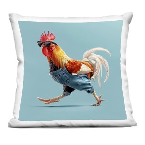 Stupell Industries Rooster Run with Sunglasses Indoor Decorative Throw Pillow, 18 x 18 - 1 of 3