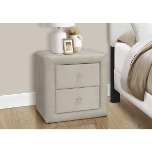 NicBex Contemporary Nightstand Upholstered Bedside Table with Metal Handles Elegant End Table for Bedroom, Living Room - 1 of 4