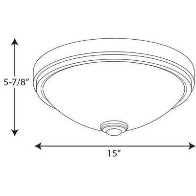 Brushed Nickel 15" LED Flush Mount with White Glass