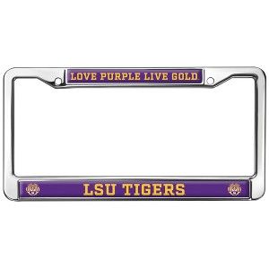 LSU Love Purple Love Gold Full Size Standard License Plate Metal Frame - 1 of 4