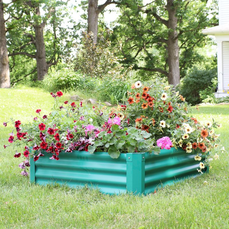 Sunnydaze Raised Powder-Coated Steel Rectangle Garden Bed Kit for Plants, Flowers, Herbs and Vegetables - 47" Wide x 11" Deep, 2 of 9