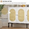 Coolmee Shoe Cabinet with 3 Rattan Doors, 7-Tier Freestanding Shoe Storage Organizer with Adjustable Shelves for Entryway, Hallway, Living Room - 4 of 4