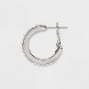 Simulated Pearl and Stone Hoop Earring Set 3pc - Wild Fable™ Silver: Post & Hinge Closure, Nickel-Free, Iron & Zinc Alloy - 2 of 2