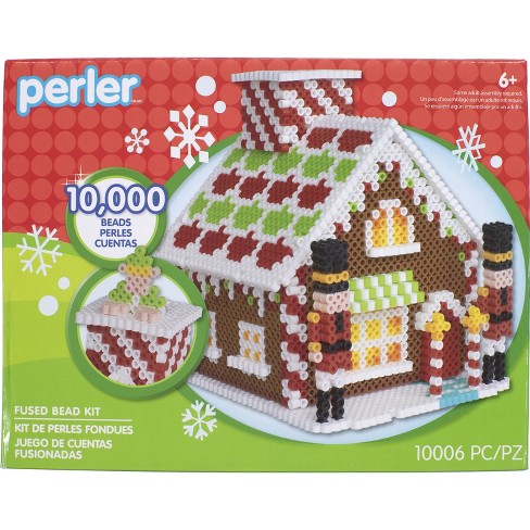 Perler Fused Bead Kit-3D Holiday Gingerbread Village