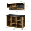 Hall Tree Shoe Bench Industrial 6 in 1 Coat/Shoe Rack with 5 Hooks - 2 of 4