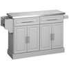 HOMCOM Portable Multi-Storage Rolling Kitchen Island Storage Cart with Stainless Steel Top & Cabinet on Wheels - 4 of 4