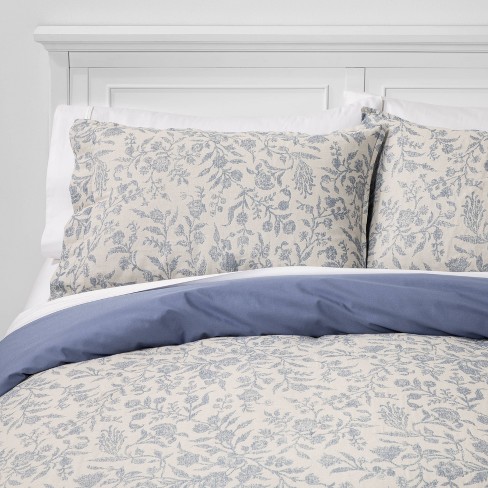 King Floral Matelasse Duvet Cover Set Blue Threshold Target