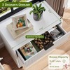 Wave Fluted 3 Drawers Dresser Wide Wood Chest of Drawers Modern Storage Dresser Chest of Drawers Organizer Anti-Tipping Device - 4 of 4