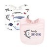 Hudson Baby Infant Girl Cotton Bibs, Girl Whale Shark, One Size - 3 of 4