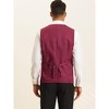 Lars Amadeus Men's Double Breasted V-Neck Slim Fit Formal Wedding Suit Vest - 3 of 4