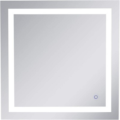 Elegant Lighting Helios 30in x 30in Hardwired LED mirror with touch sensor and color changing temperature 3000K/4200K/6400K
